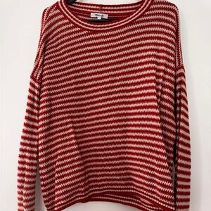 Madewell Red/orange and White Striped Sweater
